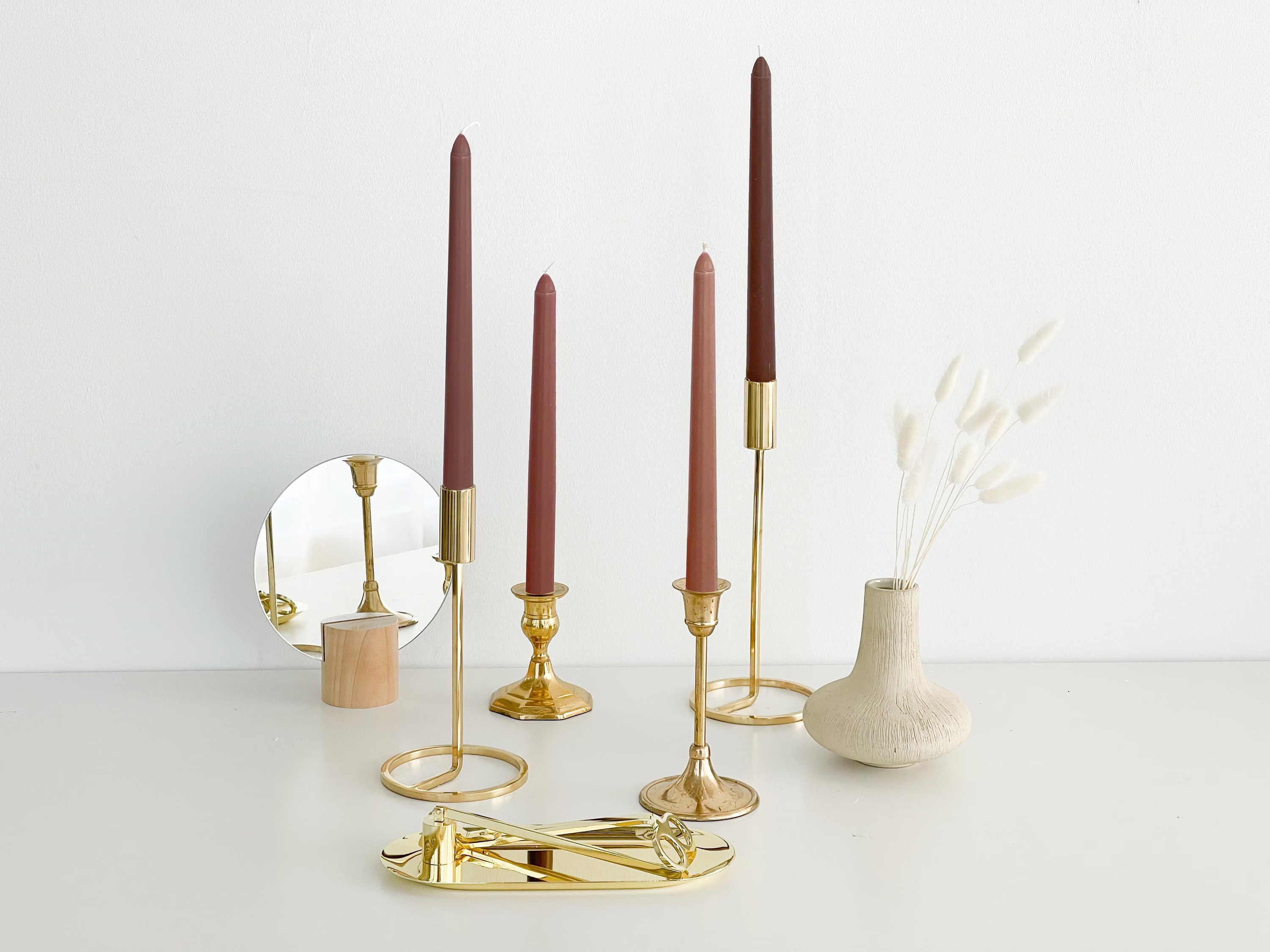 Brown Mixed Taper Candles (Scented)