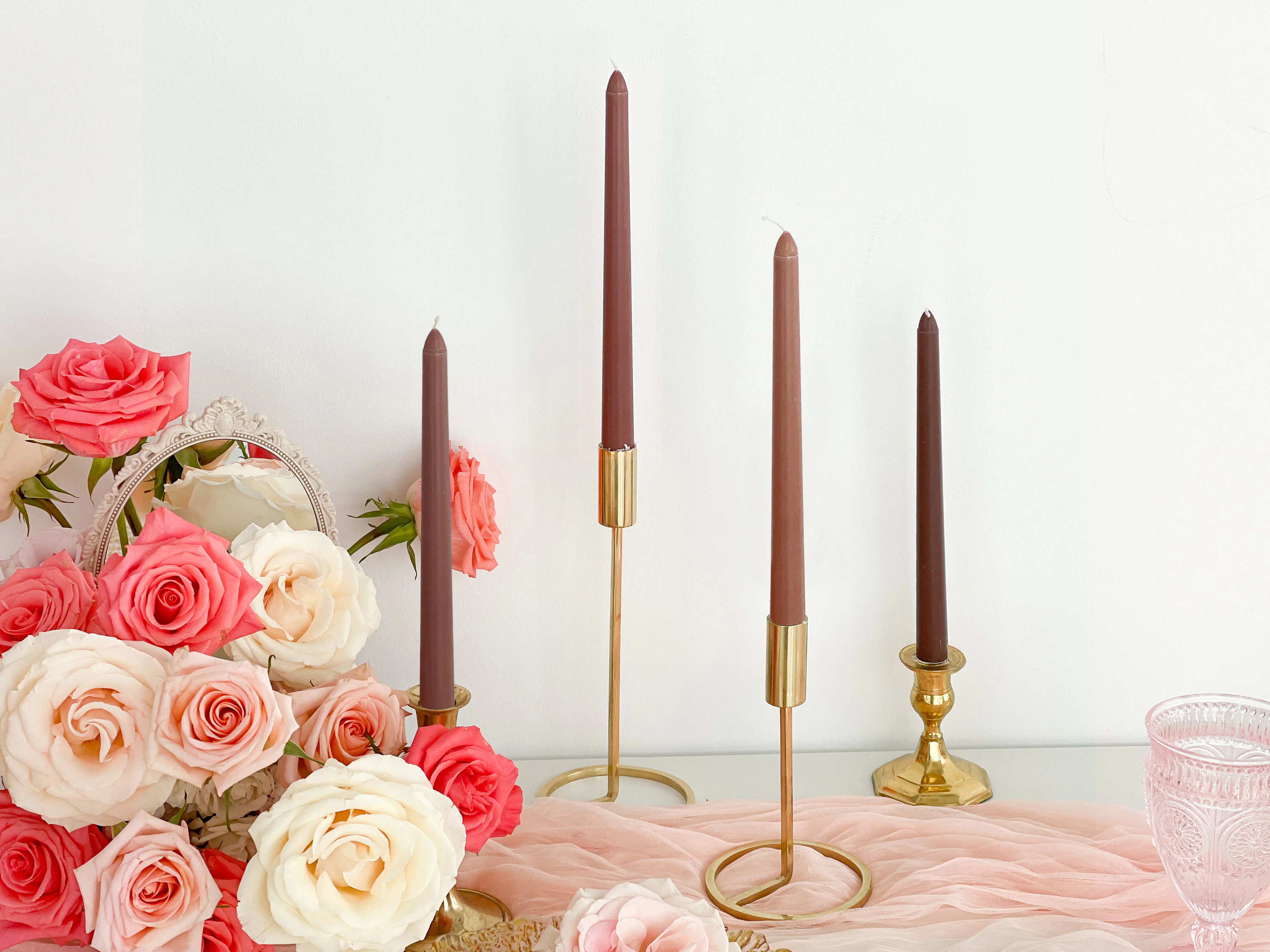 Brown Mixed Taper Candles (Scented)