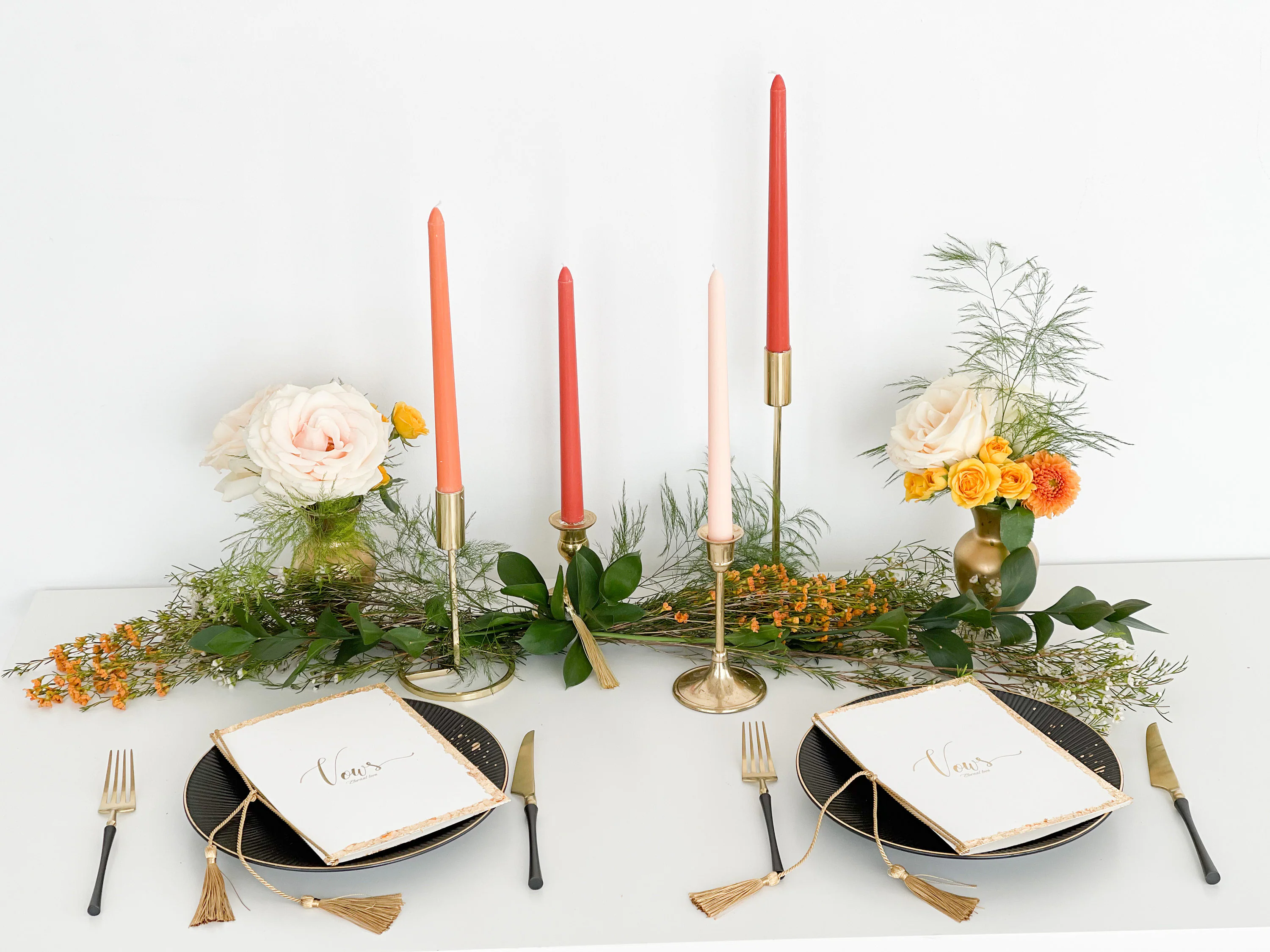 Orange Mixed Taper Candles (Scented)