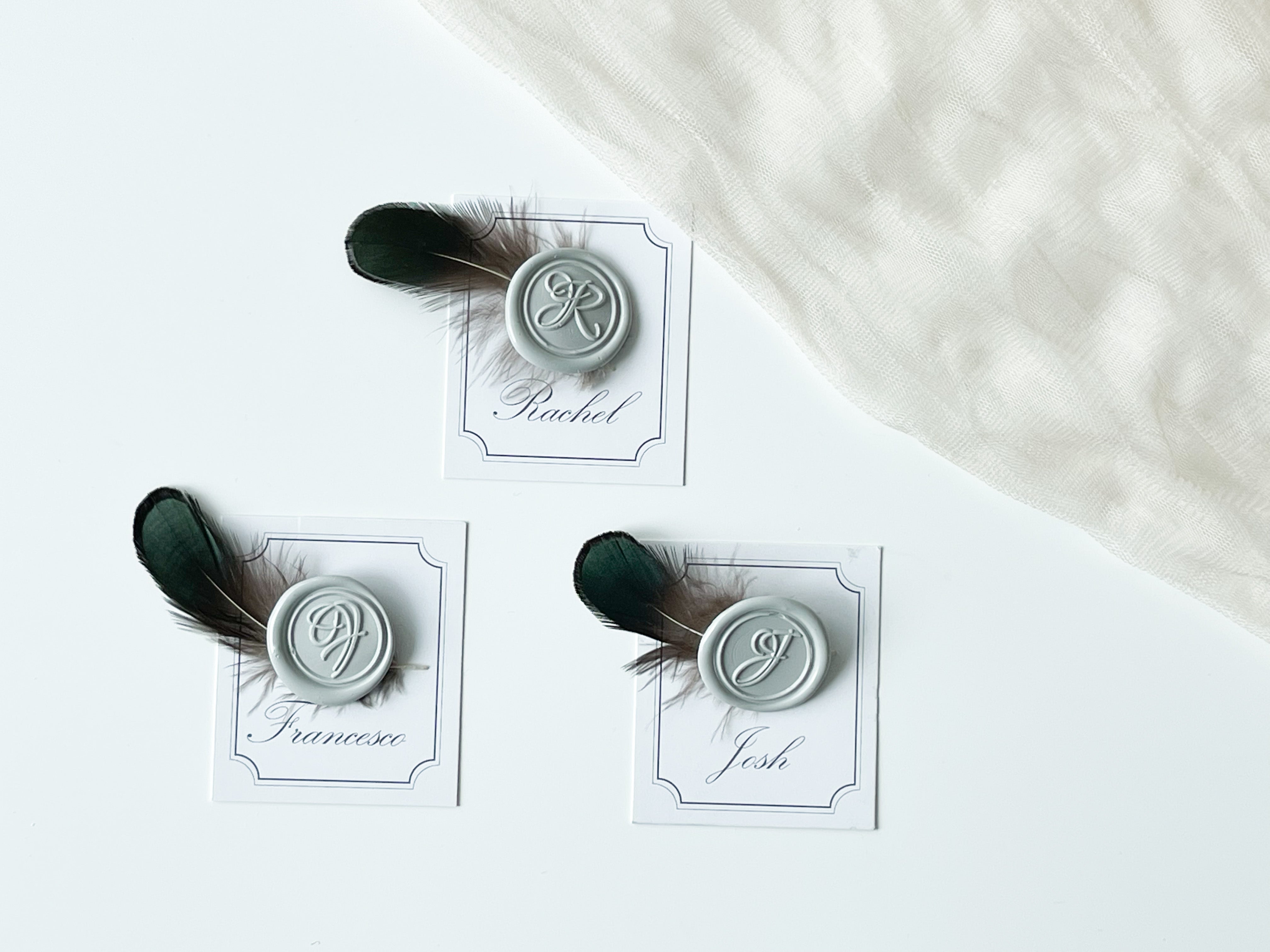 Decorative Green Feathers for Wax Seals