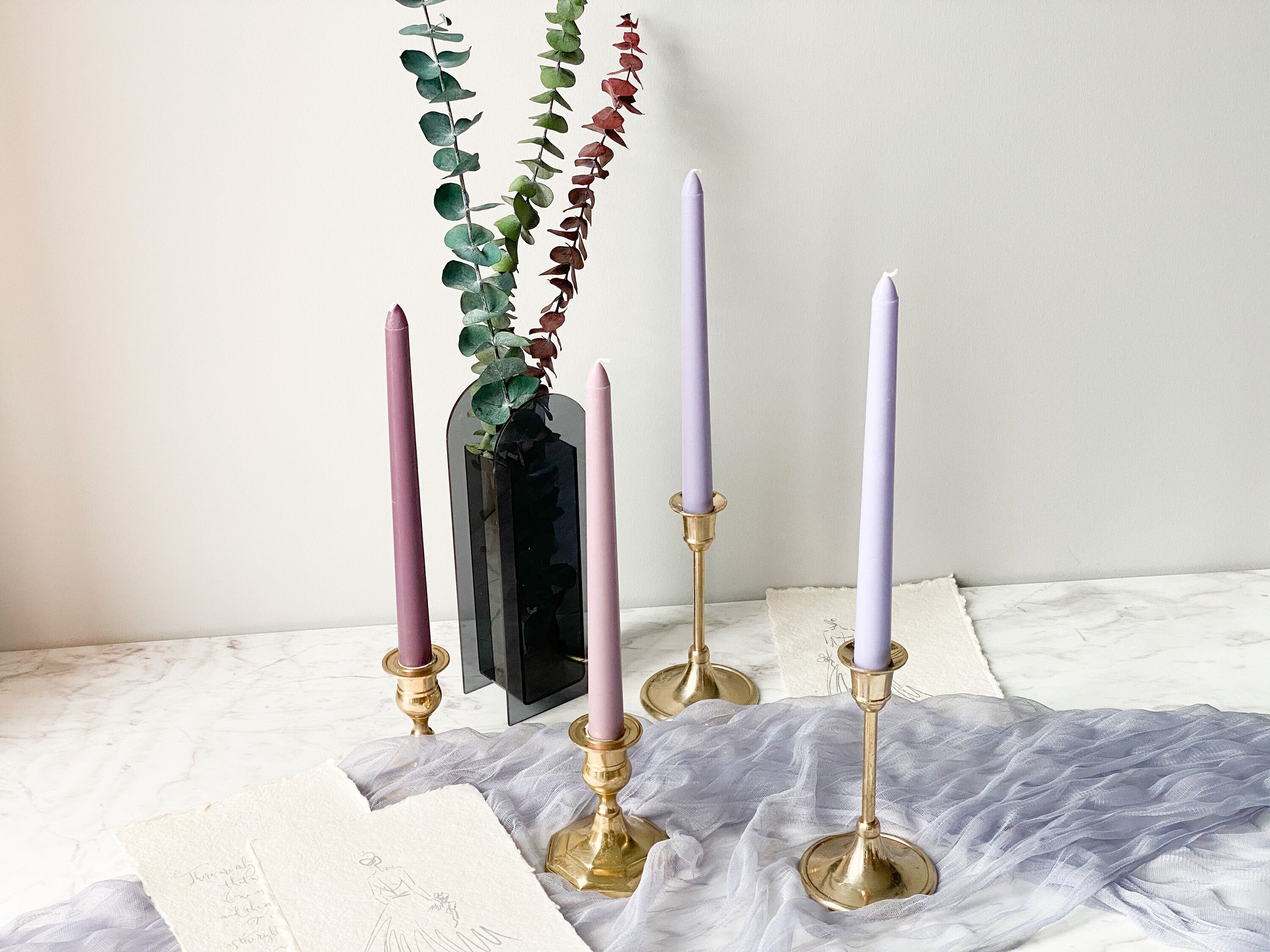 Purple Mixed Taper Candles (Scented)