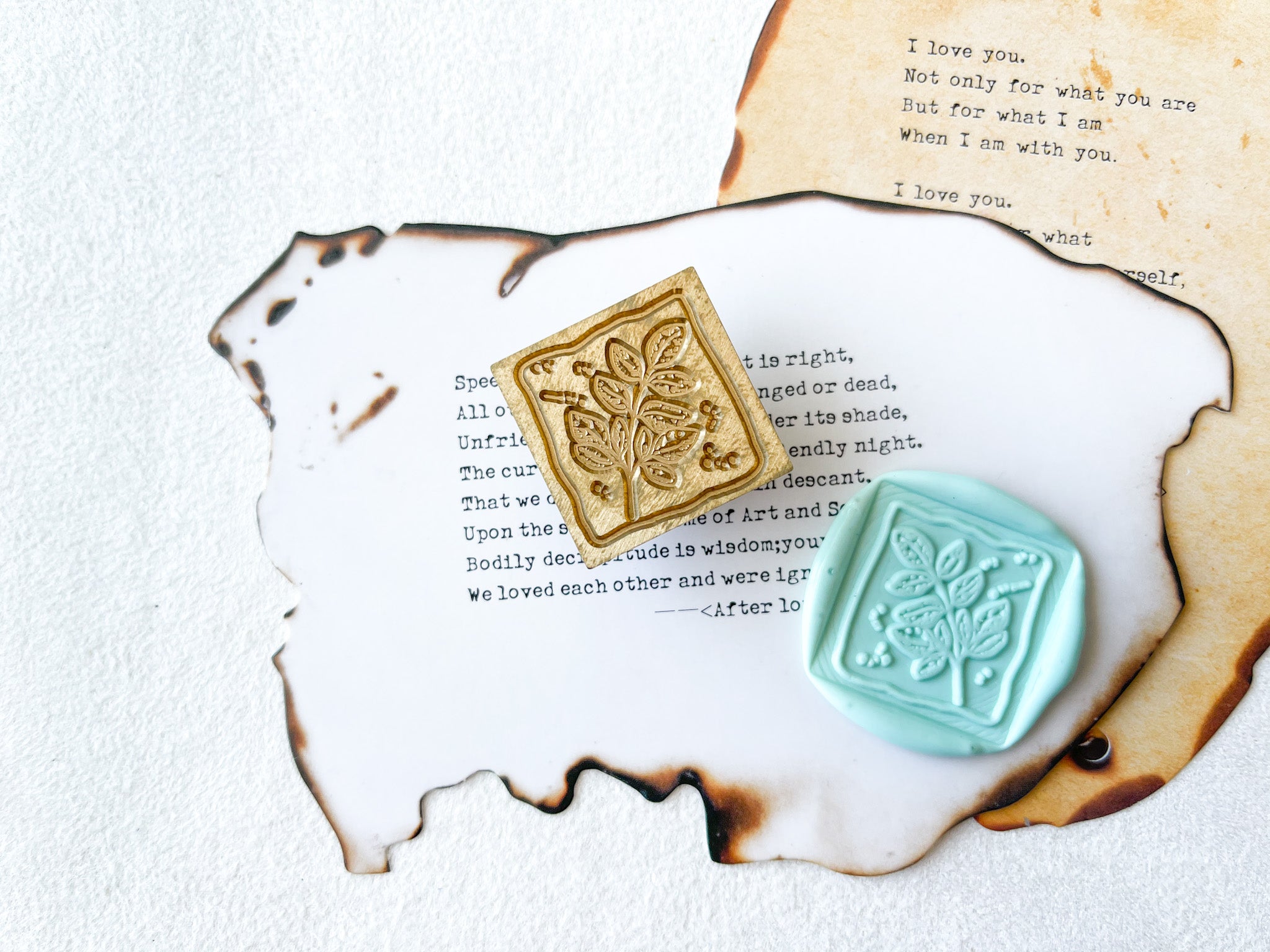 Leaf Wax Seal Stamp (Square)