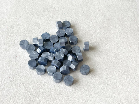 Stone Blue Wax Beads (50/100/200 beads)