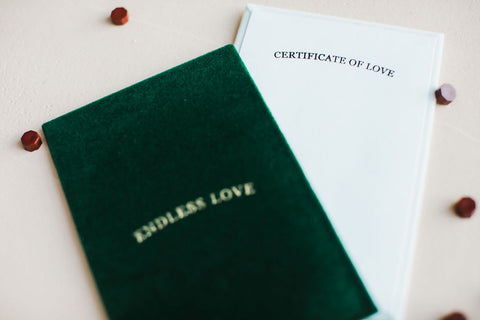 "Certificate of Love" Vows Card