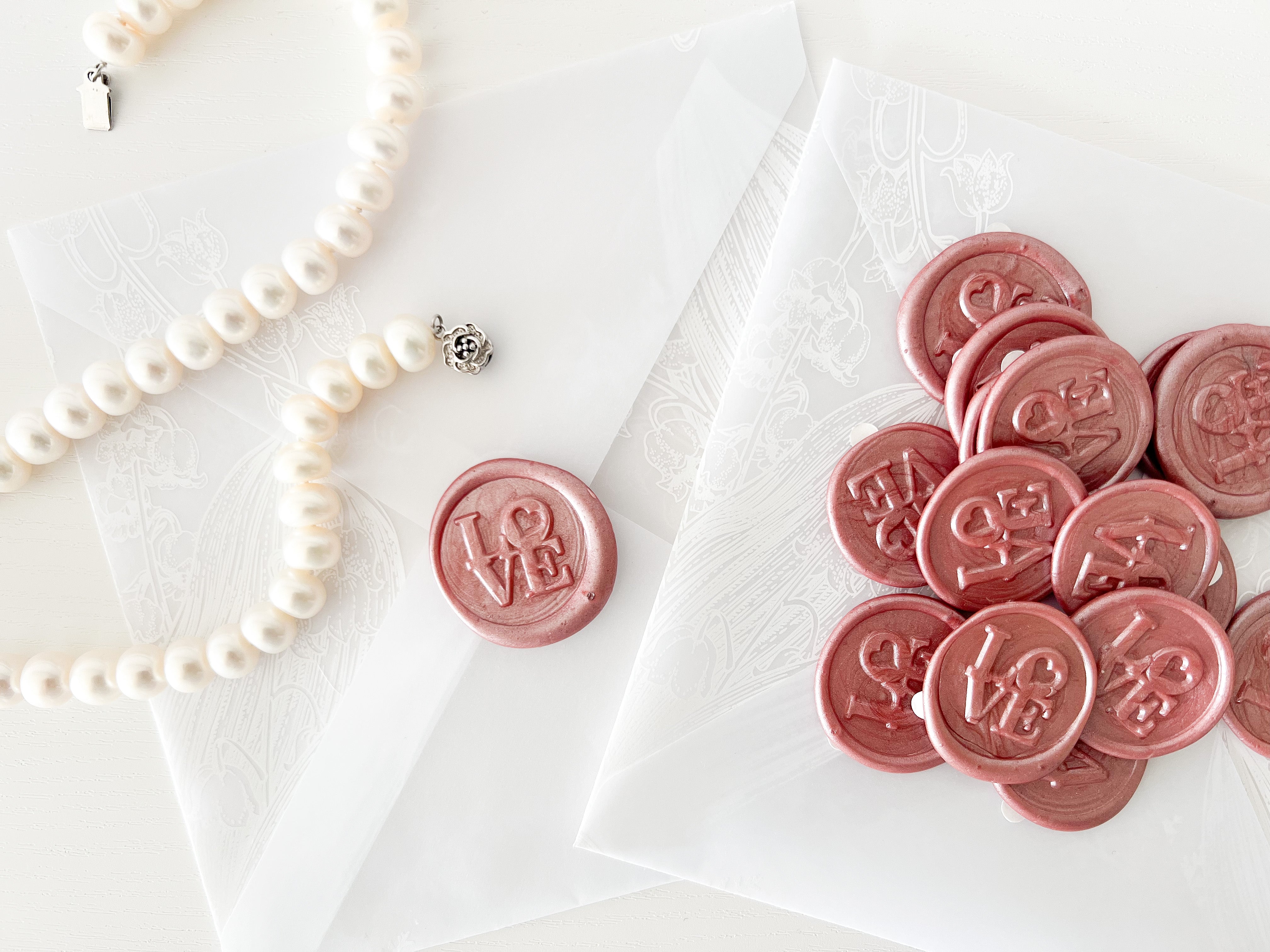 Love Wax Seal Sticker with Adhesive Backing