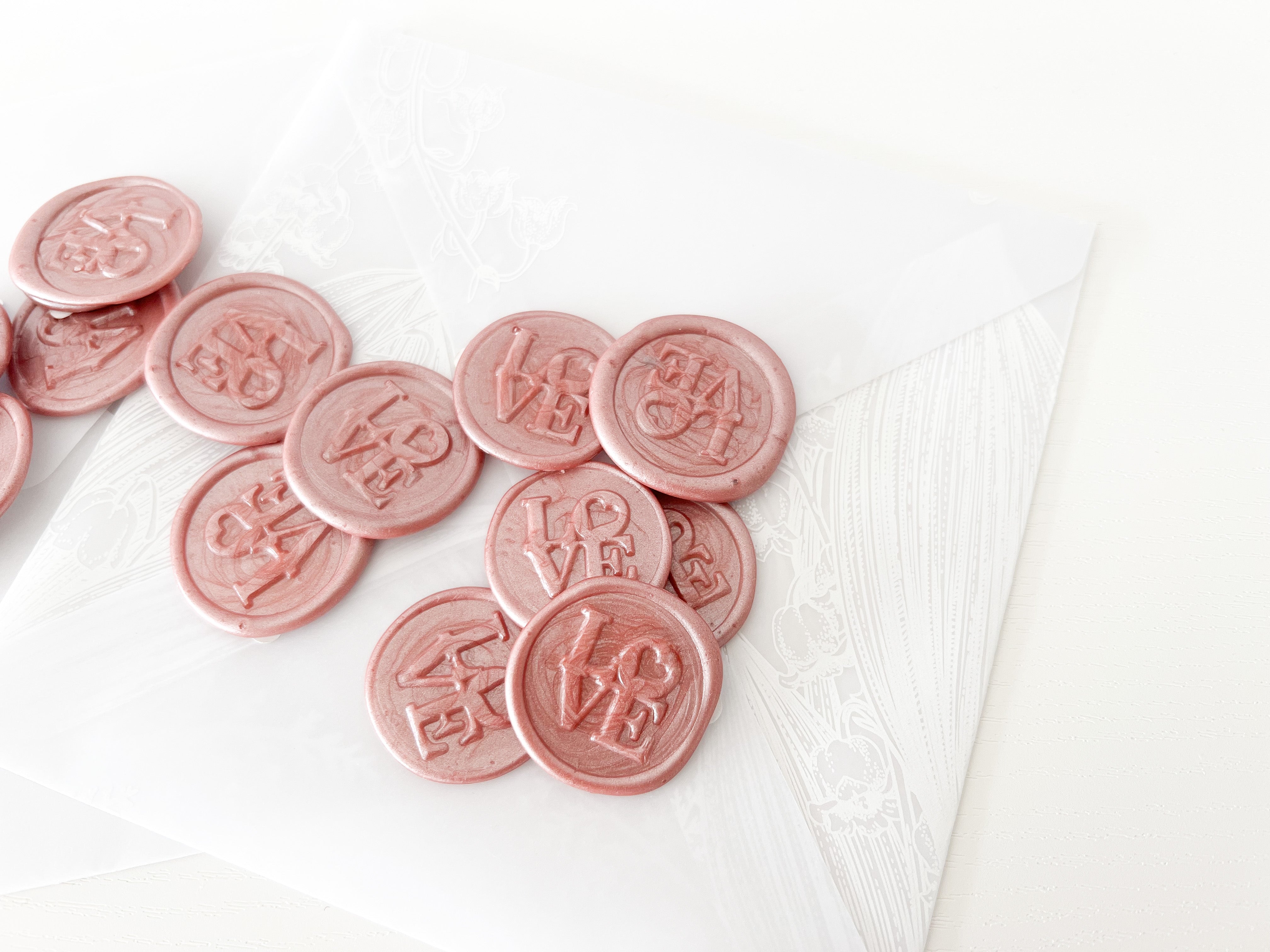 Love Wax Seal Sticker with Adhesive Backing